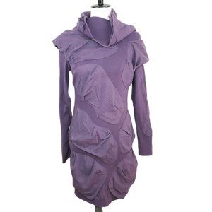Milida Purple Abstract Turtleneck Dress Small*